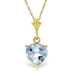 ALARRI 1.15 CTW 14K Solid Gold Love Foundation Aquamarine Necklace