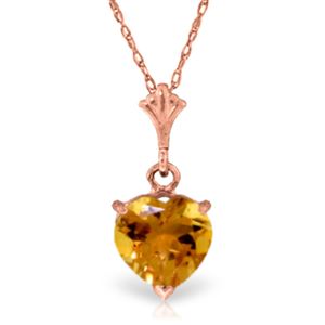 ALARRI 1.15 Carat 14K Solid Rose Gold Proud Heart Citrine Necklace