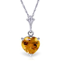 ALARRI 1.15 Carat 14K Solid White Gold Poets Are Born Citrine Necklace