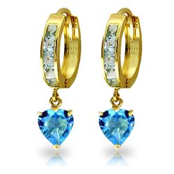 ALARRI 4.1 Carat 14K Solid Gold Sicily Blue Topaz Earrings