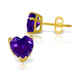 ALARRI 3.25 CTW 14K Solid Gold Three Words Amethyst Earrings