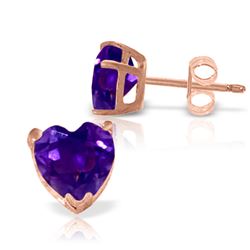 ALARRI 3.25 Carat 14K Solid Rose Gold Divinity Amethyst Stud Earrings