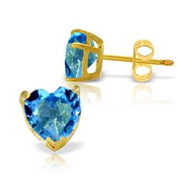 ALARRI 3.25 CTW 14K Solid Gold East Of Eternity Blue Topaz Earrings