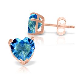 ALARRI 3.25 CTW 14K Solid Rose Gold Divinity Blue Topaz Stud Earrings