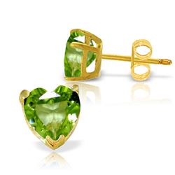 ALARRI 3.25 CTW 14K Solid Gold La Vie En Rose Peridot Earrings