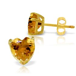 ALARRI 3.25 Carat 14K Solid Gold Stud Earrings Natural Citrine