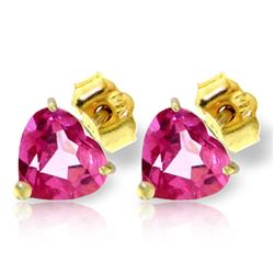 ALARRI 3.25 Carat 14K Solid Gold Stud Earrings Natural Pink Topaz