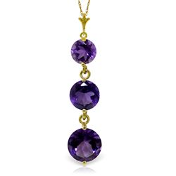 ALARRI 3.6 Carat 14K Solid Gold Counting Kisses Amethyst Necklace