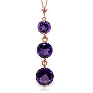 ALARRI 3.6 Carat 14K Solid Rose Gold Rainfall Amethyst Necklace