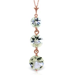 ALARRI 3.6 CTW 14K Solid Rose Gold Rainfall Aquamarine Necklace