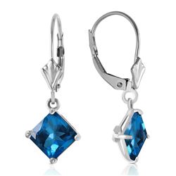 ALARRI 3.2 Carat 14K Solid White Gold Victoire Blue Topaz Earrings