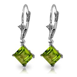 ALARRI 3.2 CTW 14K Solid White Gold Spring Abounds Peridot Earrings