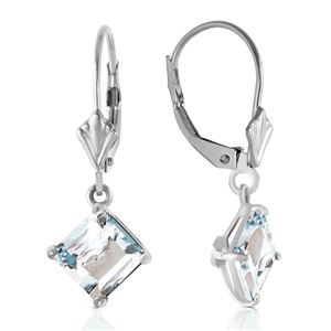 ALARRI 3.2 Carat 14K Solid White Gold Chattering Heart Aquamarine Earrings