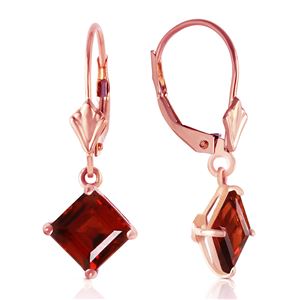 ALARRI 3.2 Carat 14K Solid Rose Gold Garnet Simplicity Earrings