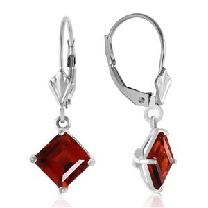 ALARRI 3.2 Carat 14K Solid White Gold Smile From The Heart Garnet Earrings