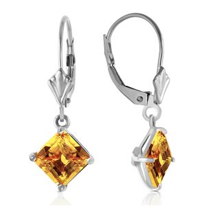 ALARRI 3.2 Carat 14K Solid White Gold Double Edged Citrine Earrings