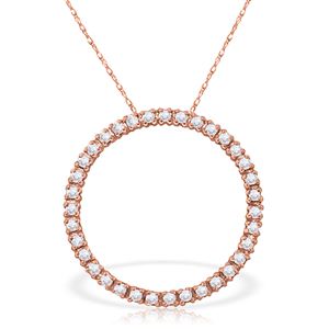 ALARRI 14K Solid Rose Gold Diamonds Circle Of Love Necklace