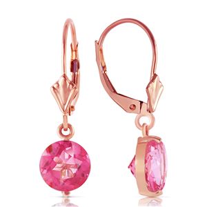 ALARRI 3.1 Carat 14K Solid Rose Gold Youth Pink Topaz Earrings