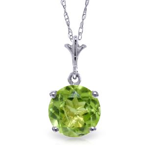 ALARRI 1.15 Carat 14K Solid White Gold Intensely Peridot Necklace