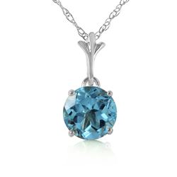 ALARRI 1.15 Carat 14K Solid White Gold Think Again Blue Topaz Necklace