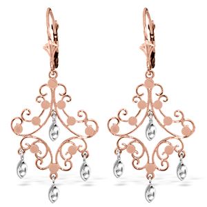 ALARRI 14K Solid Rose Gold Chandelier Earrings