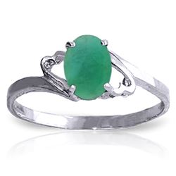 ALARRI 0.75 Carat 14K Solid White Gold Rings Natural Emerald