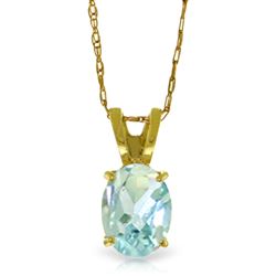 ALARRI 0.75 Carat 14K Solid Gold Solo Mio Aquamarine Necklace