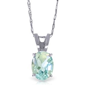 ALARRI 0.75 Carat 14K Solid White Gold Seen 'em All Aquamarine Necklace