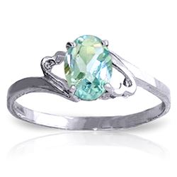 ALARRI 0.75 CTW 14K Solid White Gold Rings Natural Aquamarine