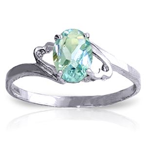 ALARRI 0.75 CTW 14K Solid White Gold Rings Natural Aquamarine