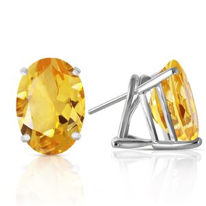 ALARRI 13 Carat 14K Solid White Gold French Clips Earrings Natural Citrine