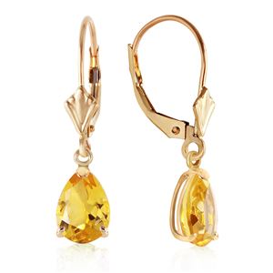 ALARRI 2.85 Carat 14K Solid Gold Extravaganza Citrine Earrings