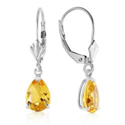 ALARRI 2.85 Carat 14K Solid White Gold Plunge Through Citrine Earrings