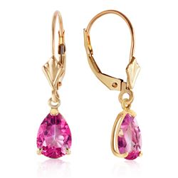 ALARRI 2.85 Carat 14K Solid Gold Garden Party Pink Topaz Earrings