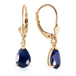 ALARRI 3 Carat 14K Solid Gold Leverback Earrings Sapphire