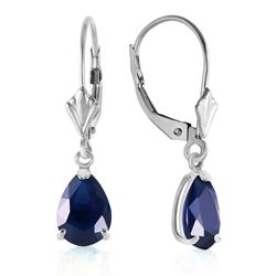 ALARRI 3 Carat 14K Solid White Gold Leverback Earrings Sapphire