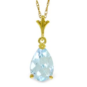 ALARRI 1.5 Carat 14K Solid Gold Duration Of Love Aquamarine Necklace