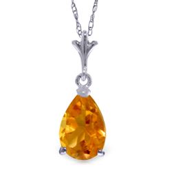 ALARRI 1.5 Carat 14K Solid White Gold Warm Heart Citrine Necklace