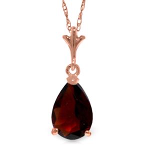 ALARRI 1.5 CTW 14K Solid Rose Gold Pear Garnet Necklace