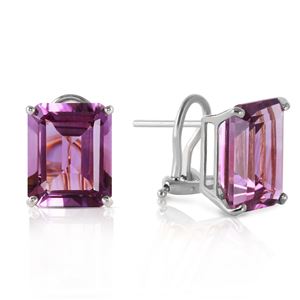 ALARRI 13 Carat 14K Solid White Gold Coming Years Amethyst Earrings