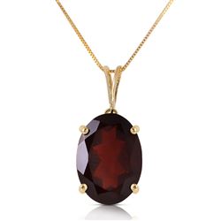 ALARRI 6 Carat 14K Solid Gold Necklace Oval Garnet