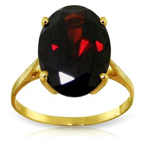 ALARRI 6 Carat 14K Solid Gold Ring Natural Oval Garnet