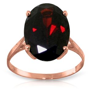 ALARRI 6 CTW 14K Solid Rose Gold Ring Natural Oval Garnet