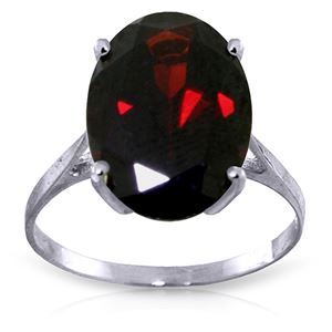 ALARRI 6 Carat 14K Solid White Gold Ring Natural Oval Garnet