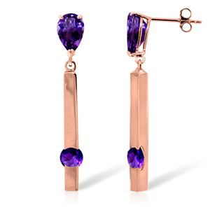 ALARRI 4.25 CTW 14K Solid Rose Gold Filigree Chandelier Earrings Amethyst