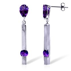 ALARRI 4.25 CTW 14K Solid White Gold Repair My Heart Amethyst Earrings