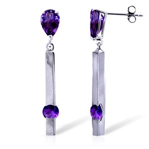 ALARRI 4.25 CTW 14K Solid White Gold Repair My Heart Amethyst Earrings