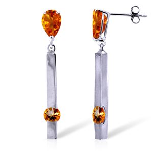 ALARRI 4.25 Carat 14K Solid White Gold My Heart Is Here Citrine Earrings