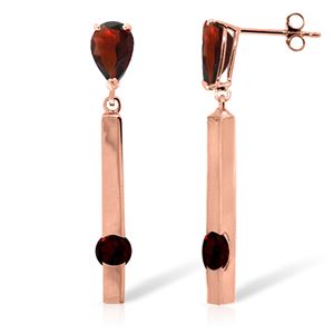 ALARRI 4.25 CTW 14K Solid Rose Gold Chandelier Earrings Garnet