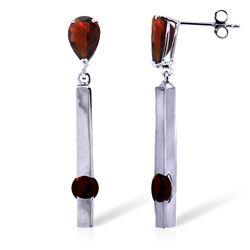 ALARRI 4.25 Carat 14K Solid White Gold Chandelier Earrings Garnet